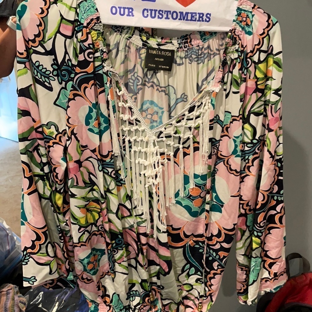 Vanita Rosa floral top L